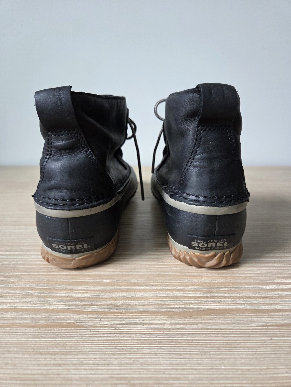 Sorel Black Ankle Lace Up Waterproof Duck Boots Womens Size 9.5 - Picture 5 of 10